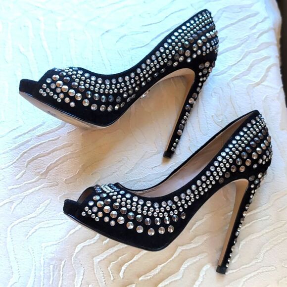 BEBE 💎 Annette  Jeweled And Studded Stilettos Size 6 - Picture 16 of 17
